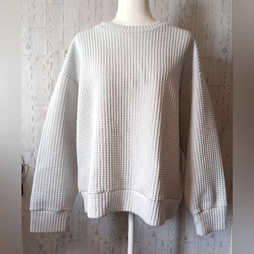 Dazy Cozy Textured Gray Sweatshirt Women's Size XL